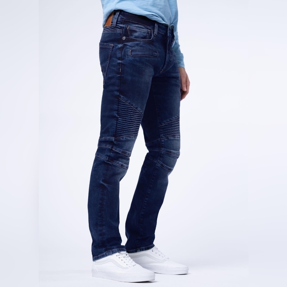 Parasuco Men's Mike Denim Slim Pant Medium Rise Moto Fit 9119KDS Size 42 - Picture 2 of 13